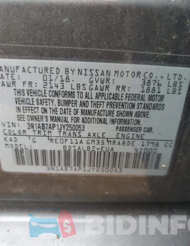 3N1AB7AP1JY250053 Photo# 12