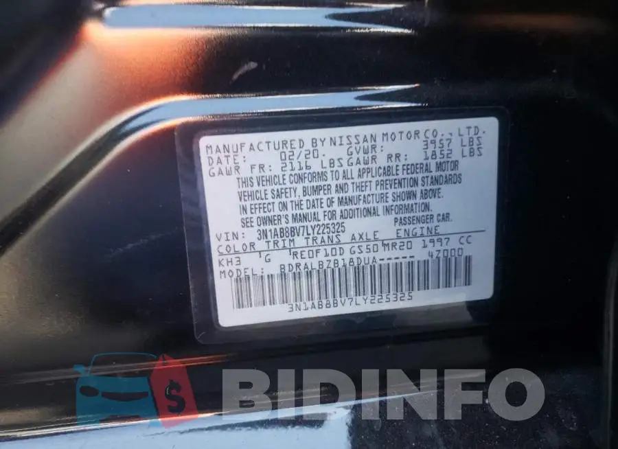 3N1AB8BV7LY225325 Photo# 10