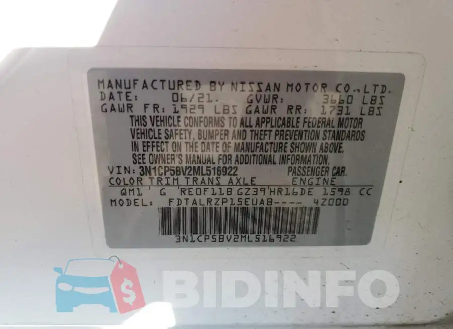 3N1CP5BV2ML516922 Photo# 13