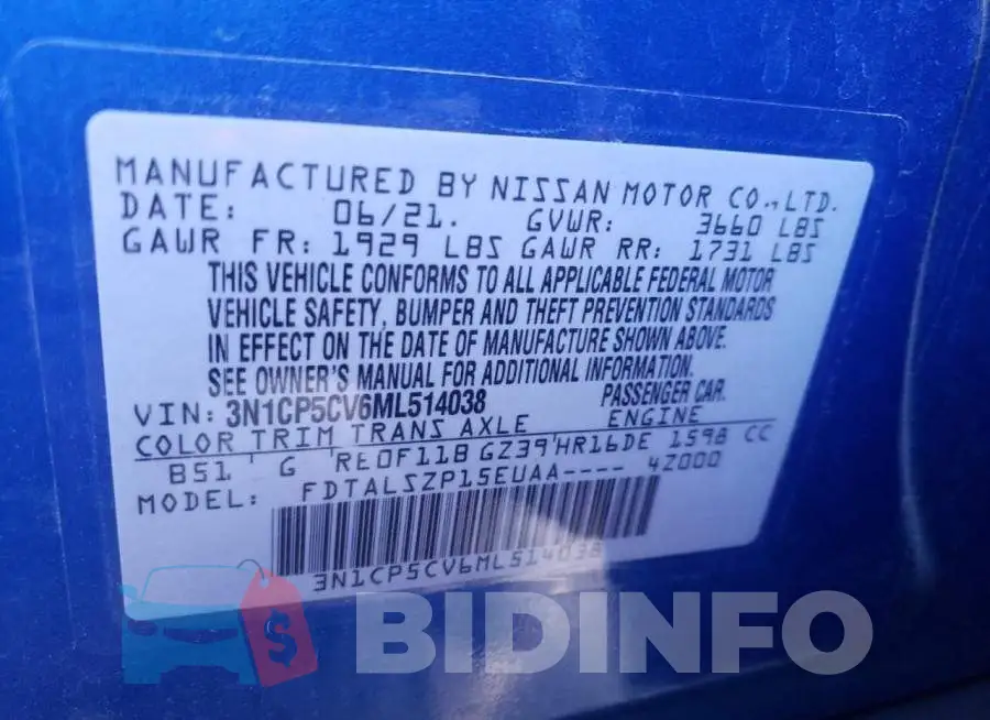 3N1CP5CV6ML514038 Photo# 10