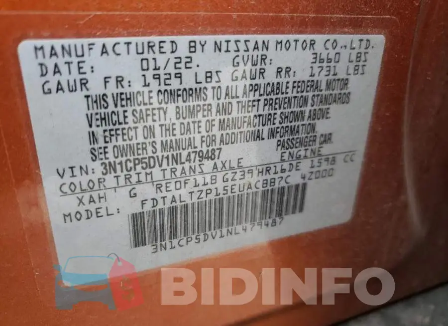 3N1CP5DV1NL479487 Photo# 12