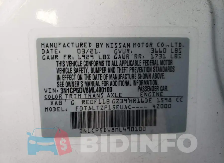 3N1CP5DV8ML490100 Photo# 10