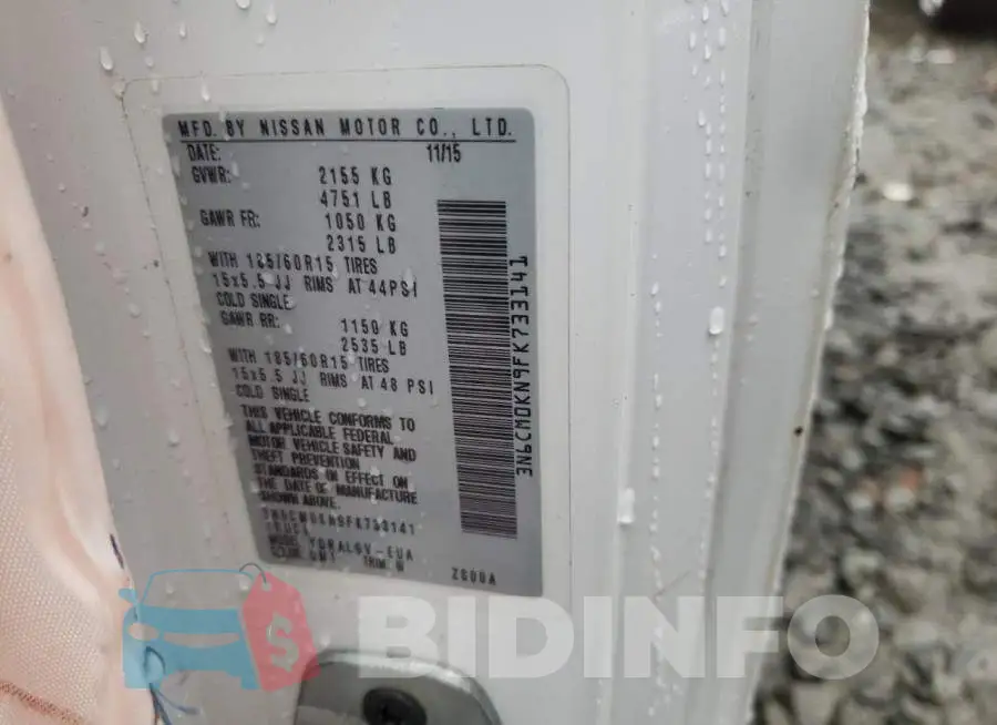 3N6CM0KN9FK733141 Photo# 13