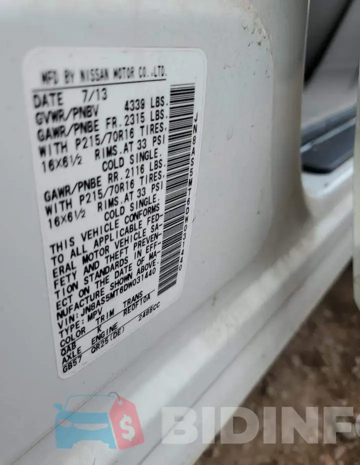 JN8AS5MT6DW031440 Photo# 10