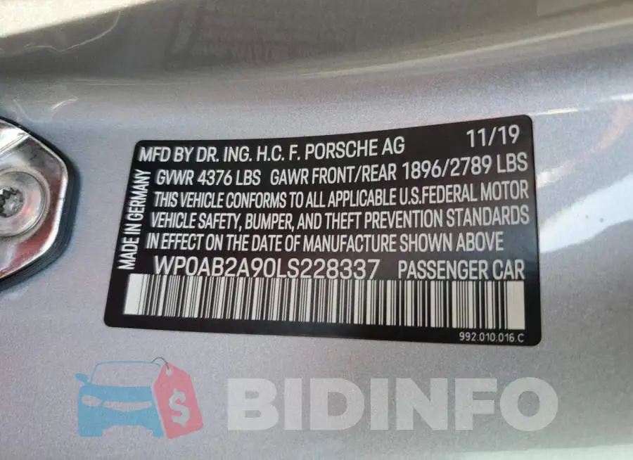 WP0AB2A90LS228337 Photo# 10