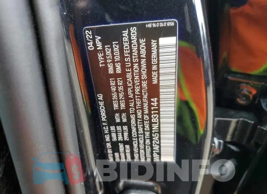 WP1AF2A51NLB31144 Photo# 12