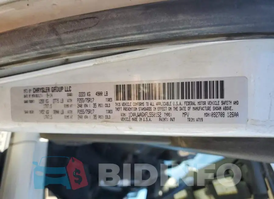 1C4AJWAGXFL550152 Photo# 10