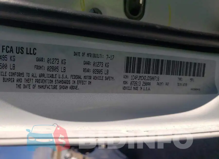 1C4PJMCX2JD500716 Photo# 14