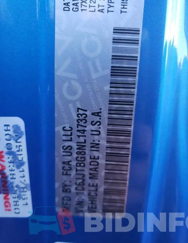 1C6JJTBG8NL147337 Photo# 12