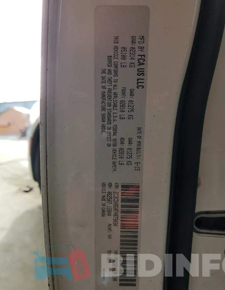2C3CDXBG0FH879030 Photo# 12