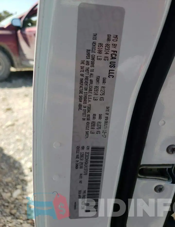 2C3CDXHG0JH197376 Photo# 10