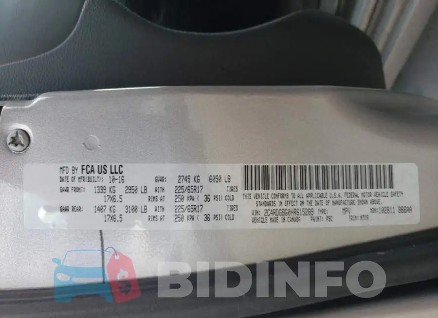 2C4RDGBG0HR615289 Photo# 10