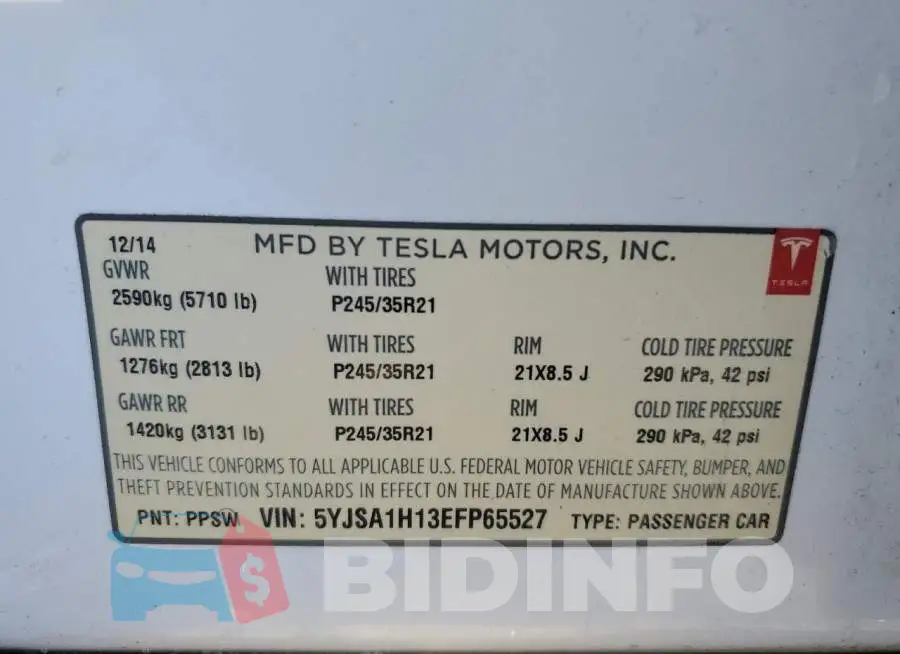 5YJSA1H13EFP65527 Photo# 12