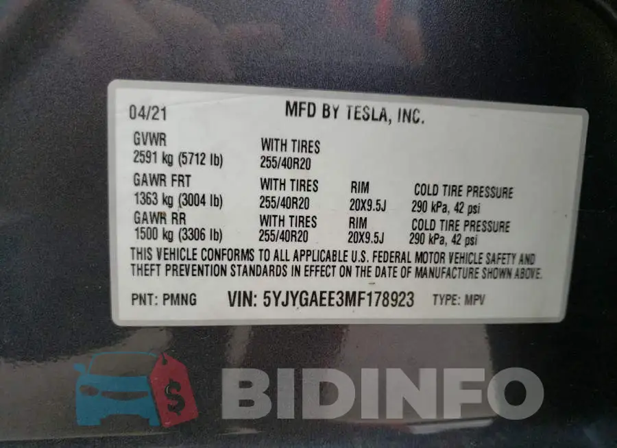 5YJYGAEE3MF178923 Photo# 10