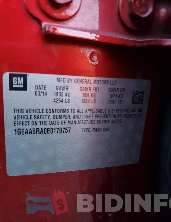 1G6AA5RA0E0179757 Photo# 12