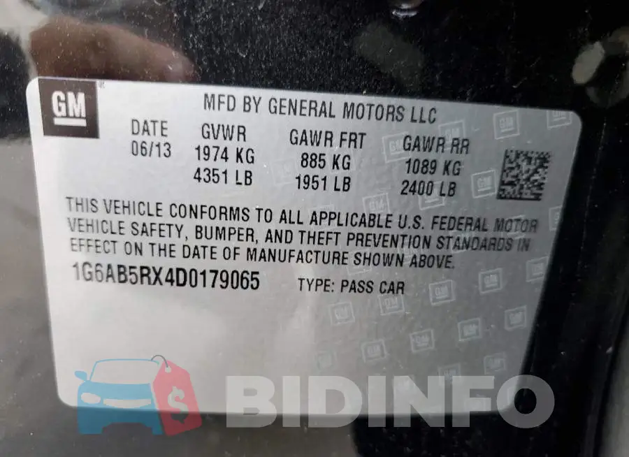 1G6AB5RX4D0179065 Photo# 10
