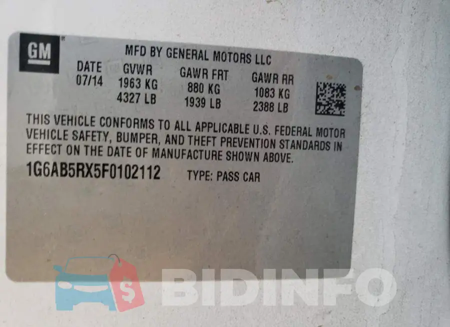 1G6AB5RX5F0102112 Photo# 10