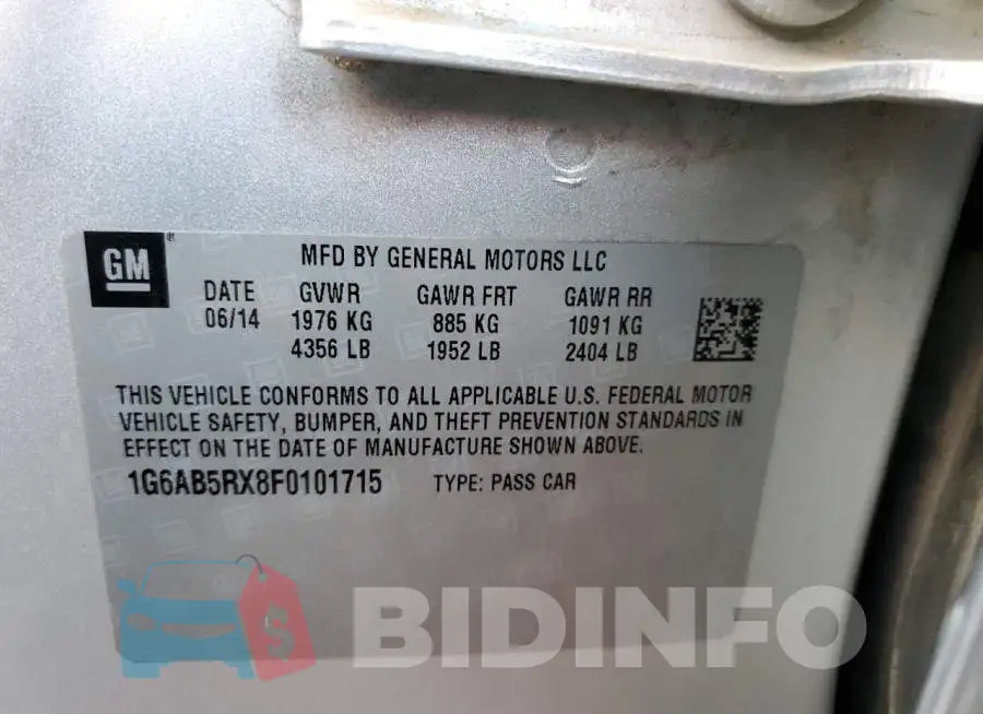 1G6AB5RX8F0101715 Photo# 12