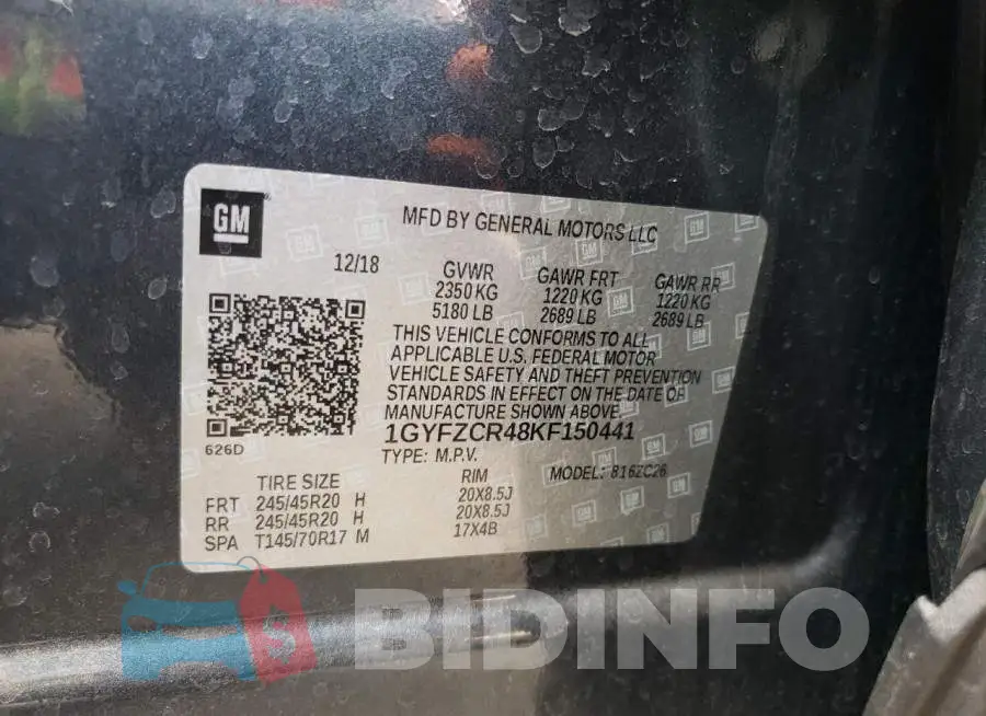 1GYFZCR48KF150441 Photo# 10