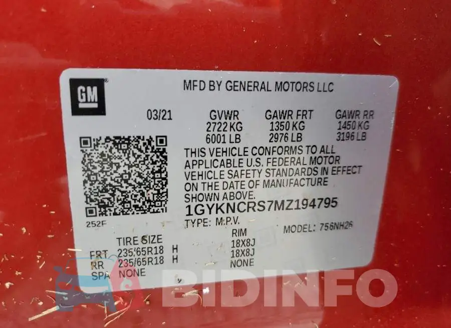 1GYKNCRS7MZ194795 Photo# 10