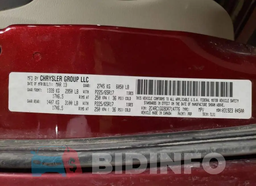 2C4RC1GG9DR714776 Photo# 13
