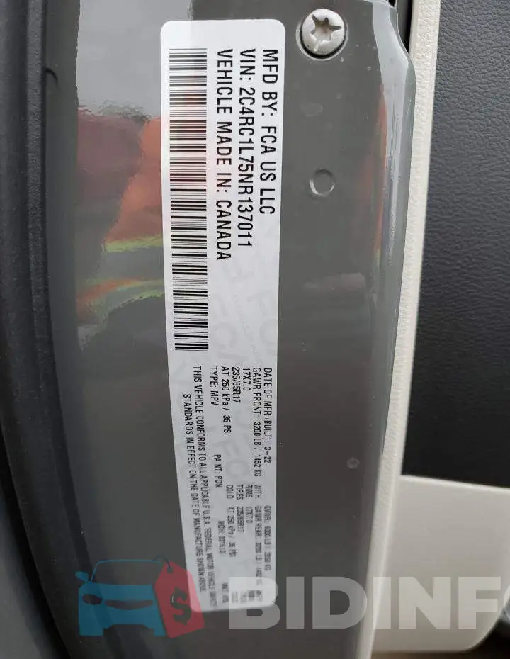 2C4RC1L75NR137011 Photo# 14