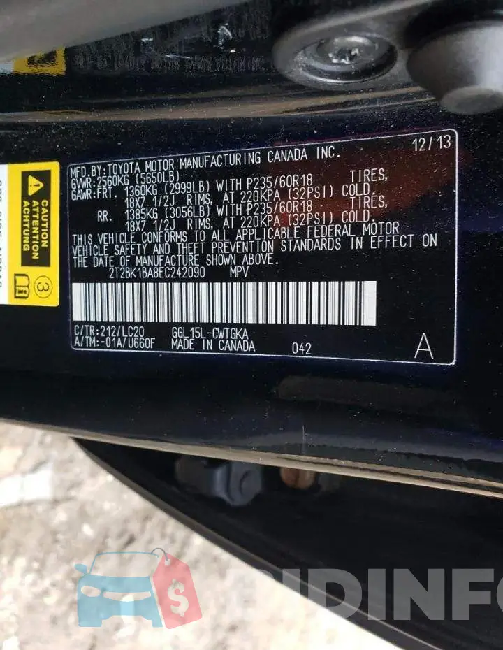 2T2BK1BA8EC242090 Photo# 13