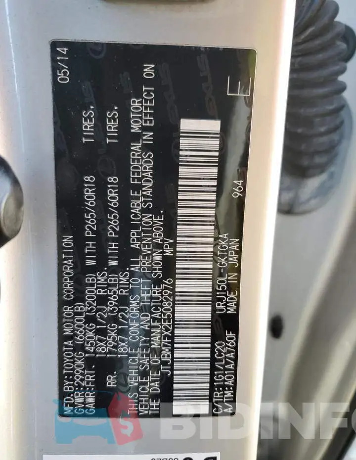JTJBM7FX2E5082976 Photo# 10