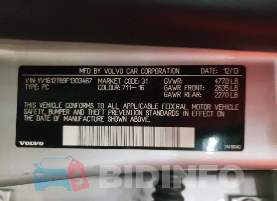 YV1612TB9F1303467 Photo# 12