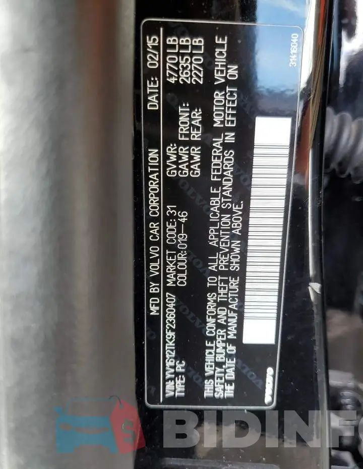 YV1612TK9F2360407 Photo# 12