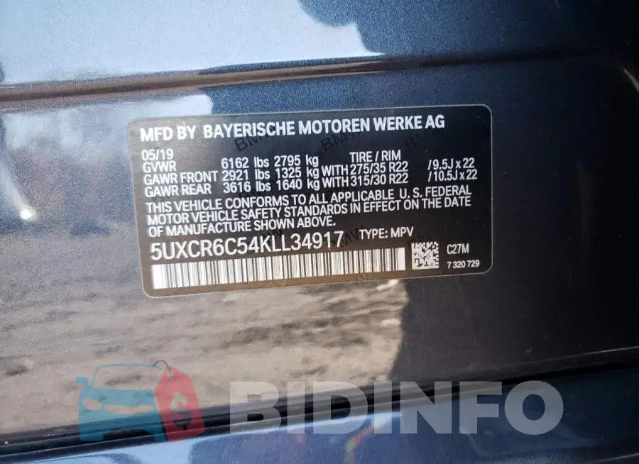 5UXCR6C54KLL34917 Photo# 10