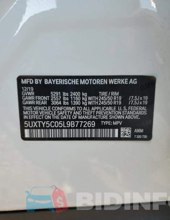 5UXTY5C05L9B77269 Photo# 14