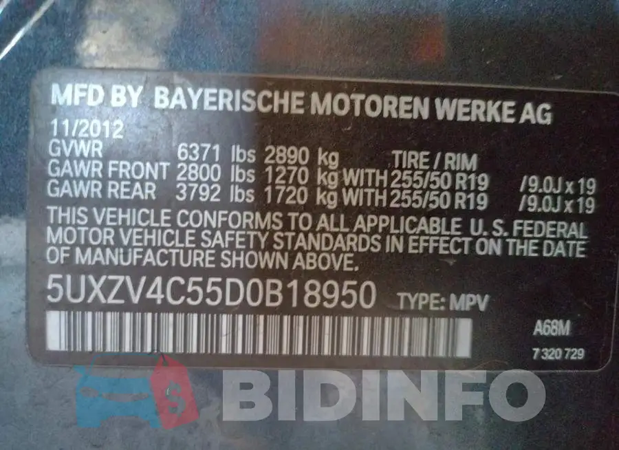 5UXZV4C55D0B18950 Photo# 12