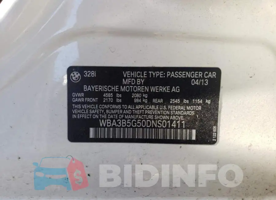 WBA3B5G50DNS01411 Photo# 10