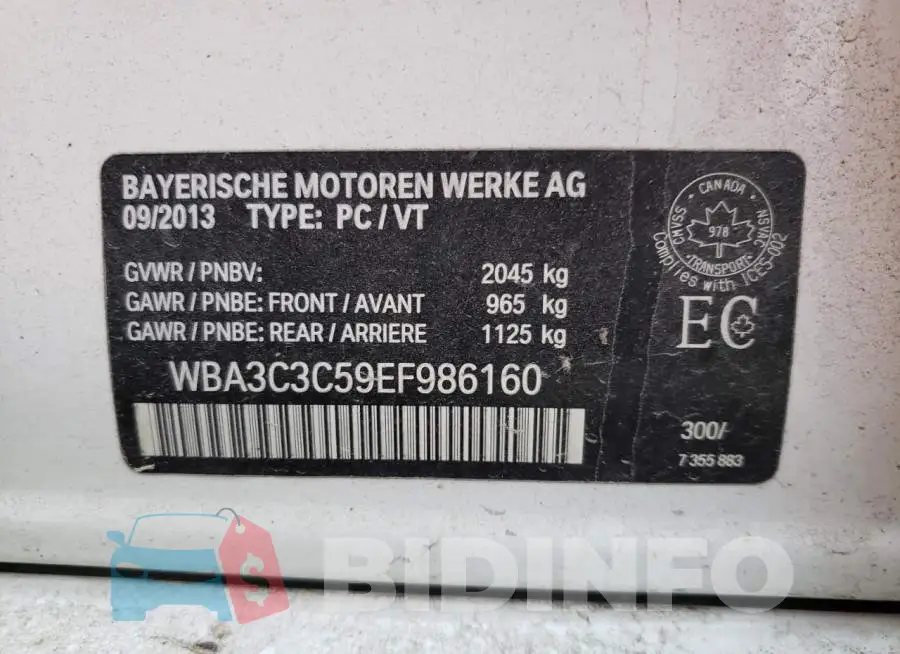 WBA3C3C59EF986160 Photo# 13
