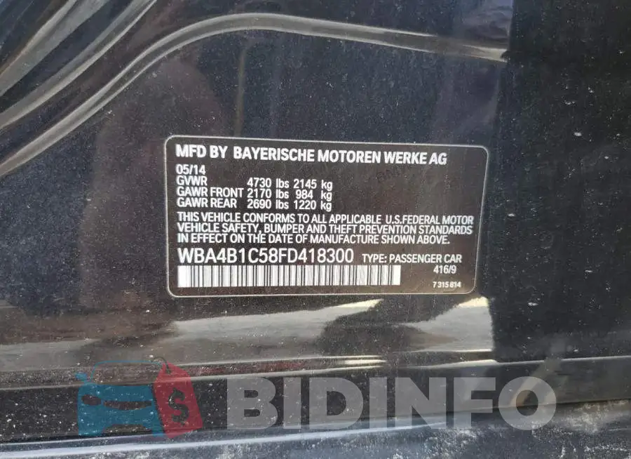 WBA4B1C58FD418300 Photo# 13