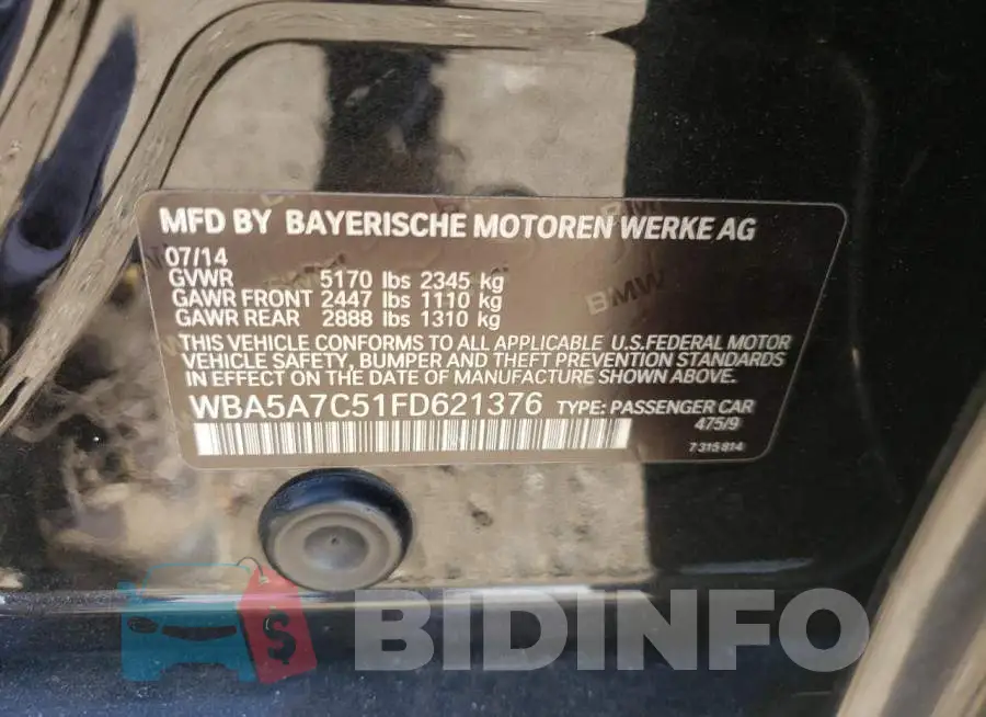 WBA5A7C51FD621376 Photo# 10