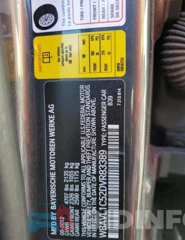 WBAVL1C52DVR83389 Photo# 10
