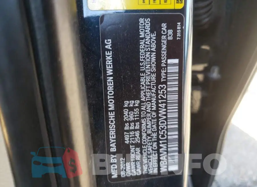 WBAVM1C53DVW41253 Photo# 12