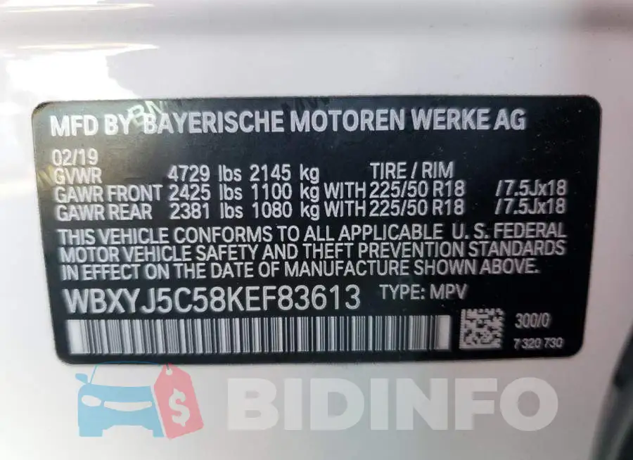 WBXYJ5C58KEF83613 Photo# 13