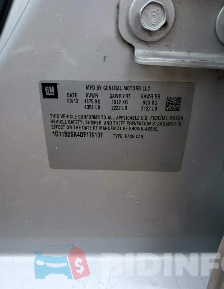 1G11B5SA4DF179107 Photo# 12