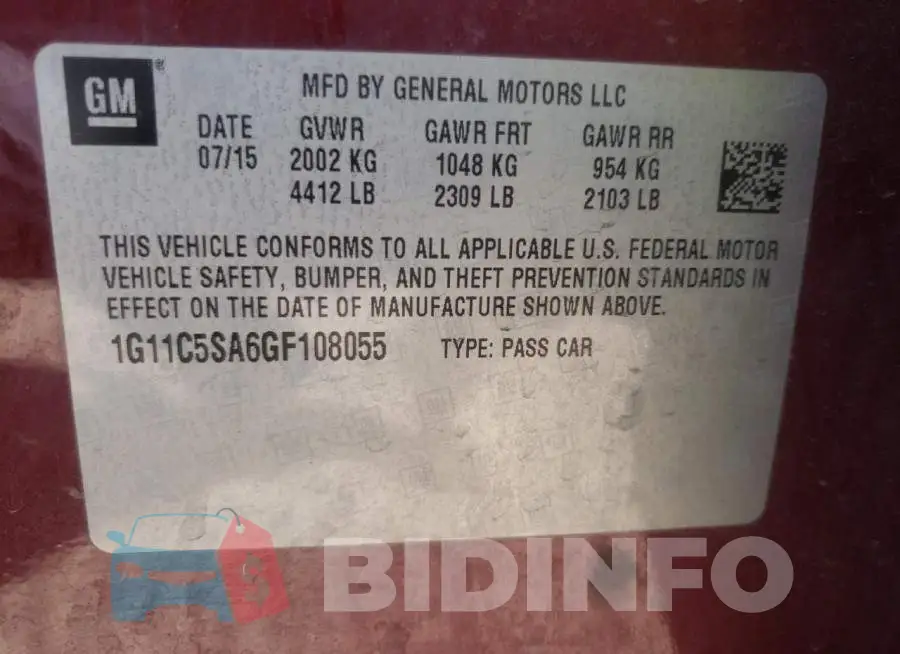 1G11C5SA6GF108055 Photo# 12