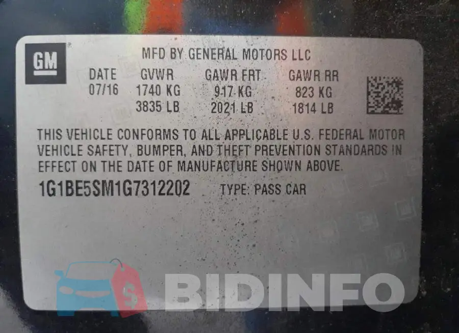 1G1BE5SM1G7312202 Photo# 12