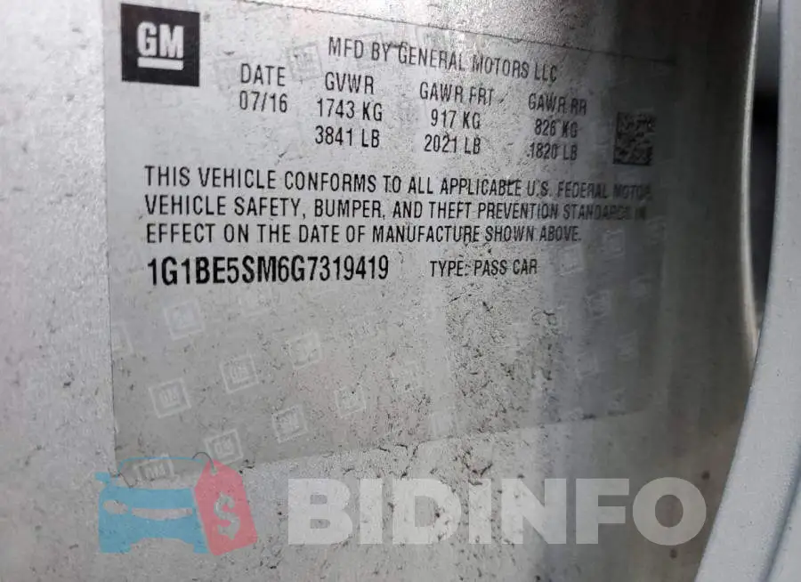 1G1BE5SM6G7319419 Photo# 12