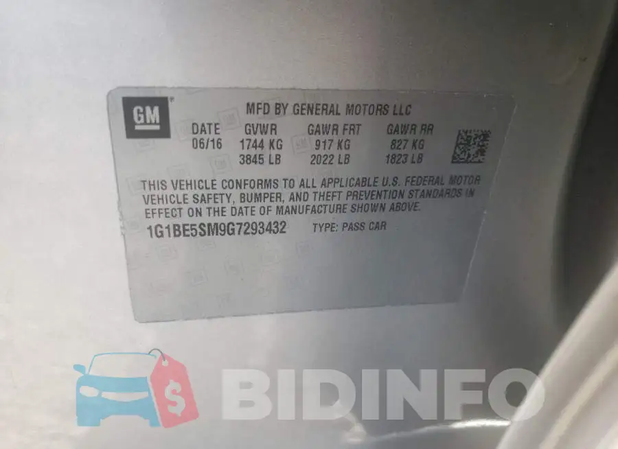 1G1BE5SM9G7293432 Photo# 10