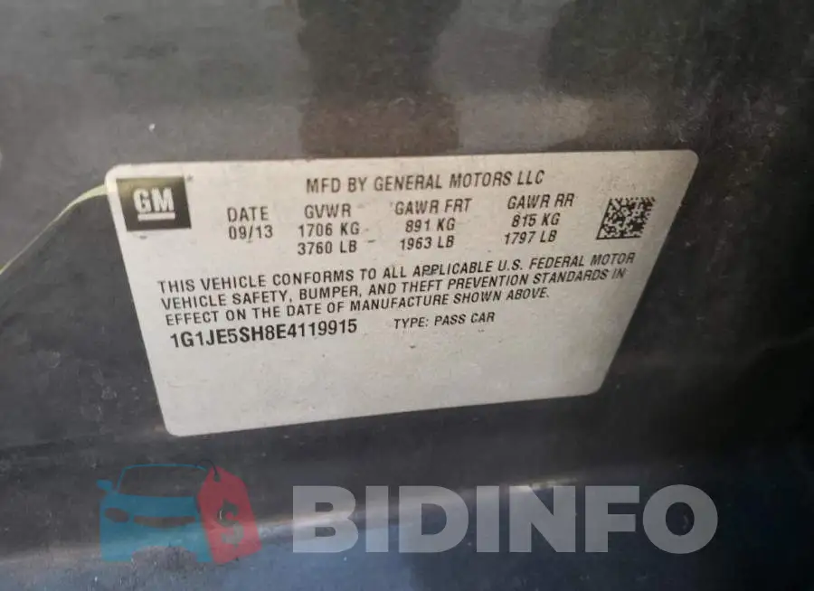1G1JE5SH8E4119915 Photo# 10