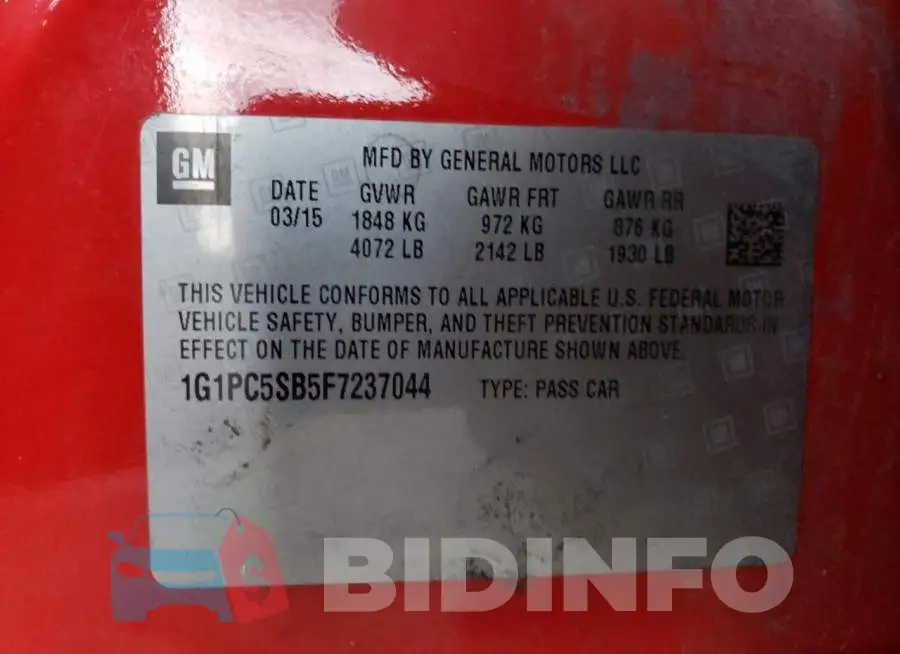 1G1PC5SB5F7237044 Photo# 12