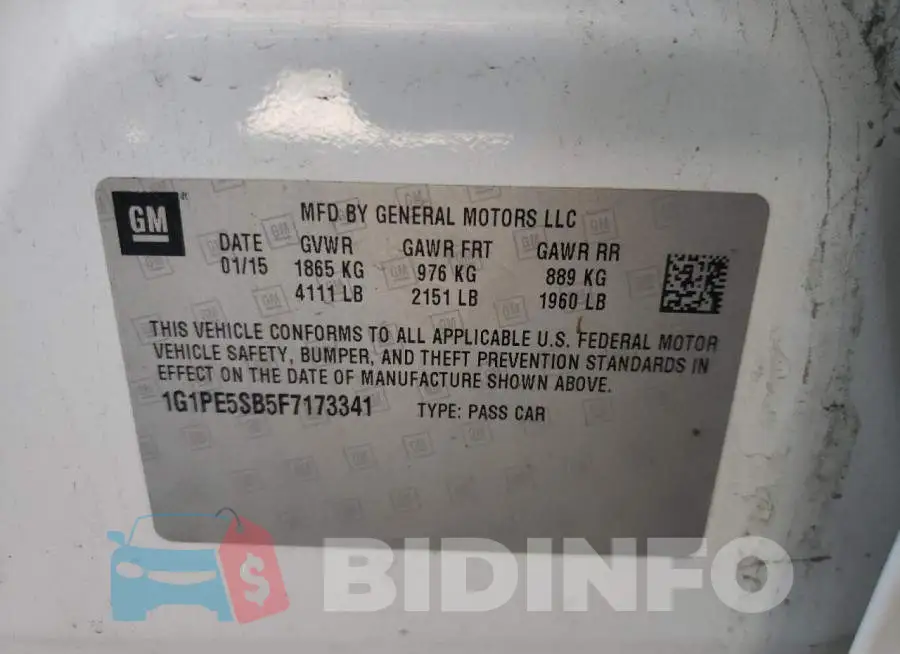 1G1PE5SB5F7173341 Photo# 10