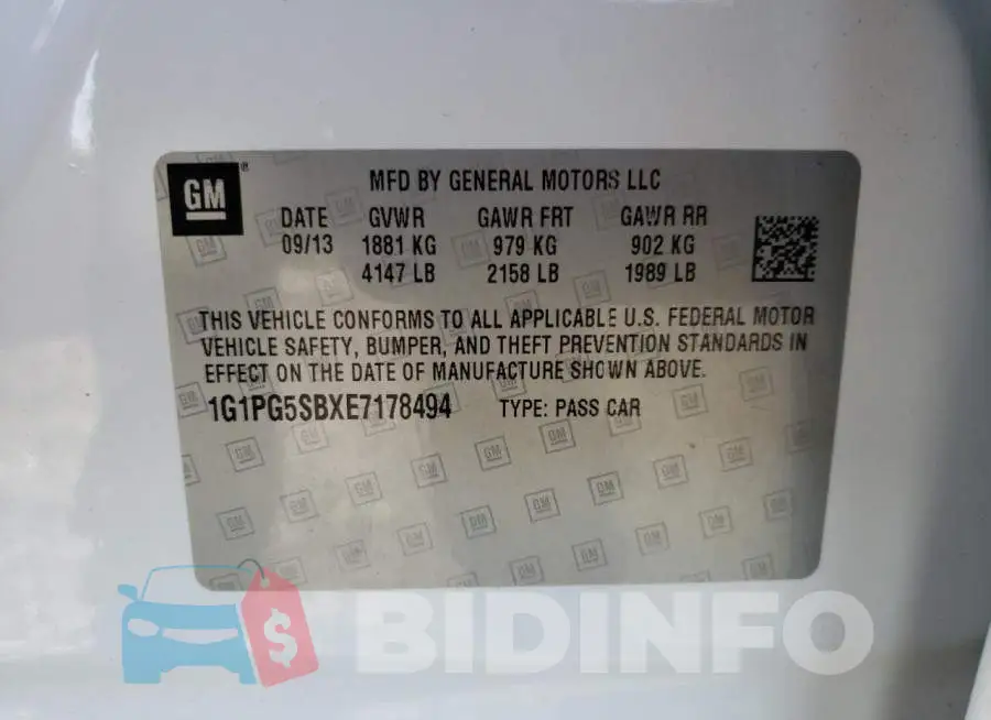 1G1PG5SBXE7178494 Photo# 10