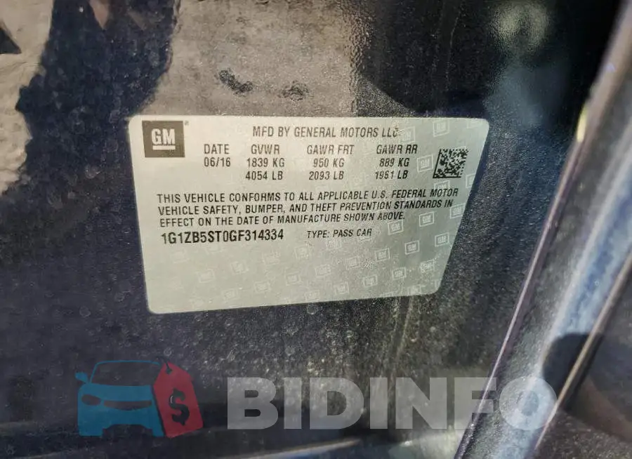 1G1ZB5ST0GF314334 Photo# 10